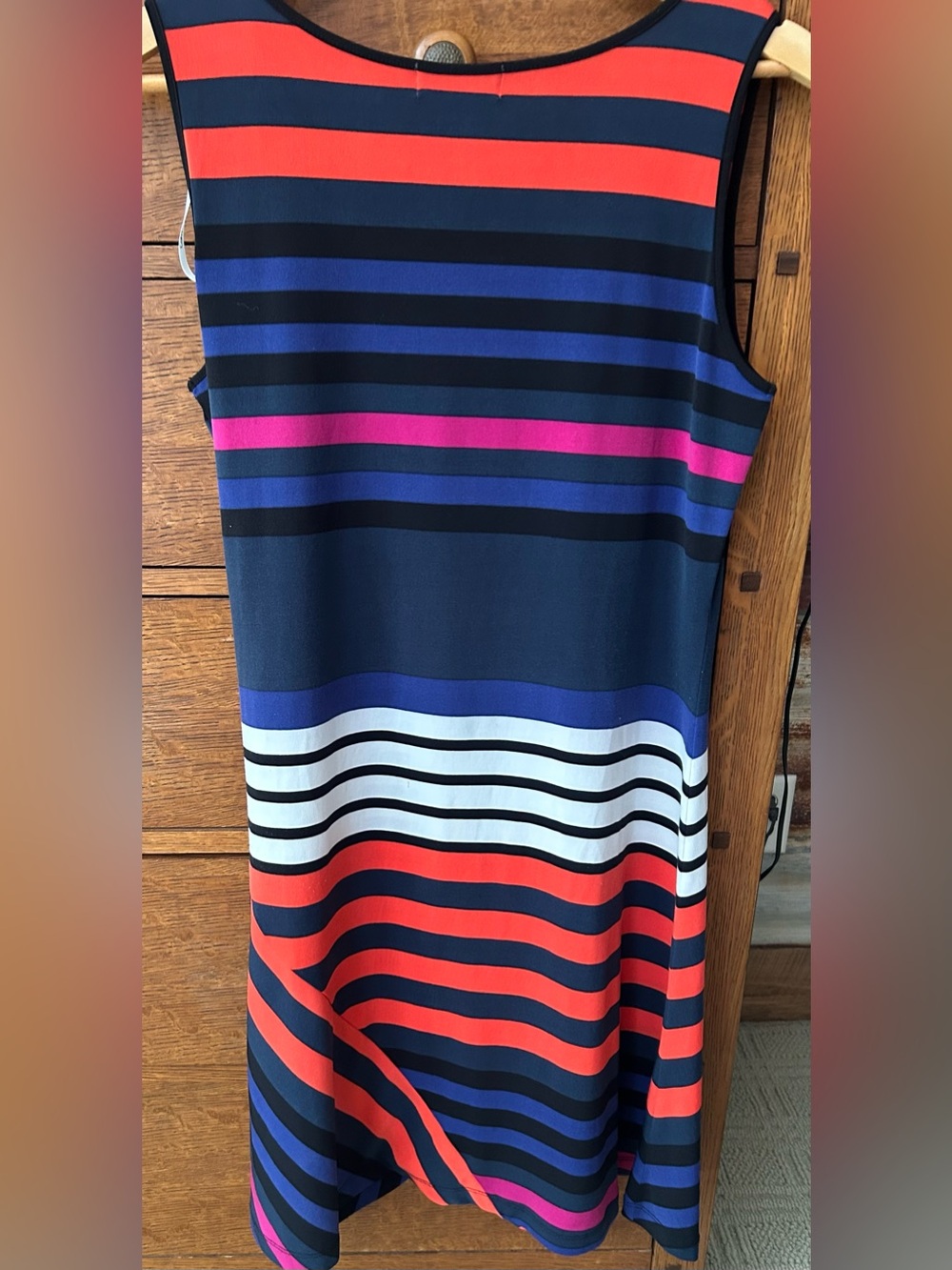 Calvin Klein Sleeveless Striped Sheath Dress-Medium - Picture 2 of 4